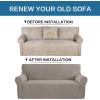 imageHVERSAILTEX Wing Chair Slipcover Chair Covers for Wingback Chairs Wingback Chair Covers Slipcovers 1 Piece Stretch Sofa Cover Furniture Protector Soft Spandex Jacquard Checked Pattern ChocolateTaupe