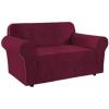 imageHVERSAILTEX Wing Chair Slipcover Chair Covers for Wingback Chairs Wingback Chair Covers Slipcovers 1 Piece Stretch Sofa Cover Furniture Protector Soft Spandex Jacquard Checked Pattern ChocolateWineBurgundy