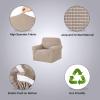 imageHVERSAILTEX Wing Chair Slipcover Chair Covers for Wingback Chairs Wingback Chair Covers Slipcovers 1 Piece Stretch Sofa Cover Furniture Protector Soft Spandex Jacquard Checked Pattern TaupeSand
