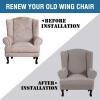 imageHVERSAILTEX Wing Chair Slipcover Chair Covers for Wingback Chairs Wingback Chair Covers Slipcovers 1 Piece Stretch Sofa Cover Furniture Protector Soft Spandex Jacquard Checked Pattern ChocolateTaupe