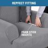 imageHVERSAILTEX Wing Chair Slipcover Chair Covers for Wingback Chairs Wingback Chair Covers Slipcovers 1 Piece Stretch Sofa Cover Furniture Protector Soft Spandex Jacquard Checked Pattern TaupeDove