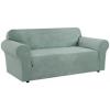 imageHVERSAILTEX Wing Chair Slipcover Chair Covers for Wingback Chairs Wingback Chair Covers Slipcovers 1 Piece Stretch Sofa Cover Furniture Protector Soft Spandex Jacquard Checked Pattern TaupeSage
