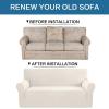 imageHVERSAILTEX Wing Chair Slipcover Chair Covers for Wingback Chairs Wingback Chair Covers Slipcovers 1 Piece Stretch Sofa Cover Furniture Protector Soft Spandex Jacquard Checked Pattern TaupeIvory