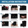 imageHVERSAILTEX Wing Chair Slipcover Chair Covers for Wingback Chairs Wingback Chair Covers Slipcovers 1 Piece Stretch Sofa Cover Furniture Protector Soft Spandex Jacquard Checked Pattern TaupeJet Black
