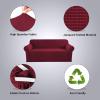 imageHVERSAILTEX Wing Chair Slipcover Chair Covers for Wingback Chairs Wingback Chair Covers Slipcovers 1 Piece Stretch Sofa Cover Furniture Protector Soft Spandex Jacquard Checked Pattern ChocolateWineBurgundy
