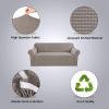 imageHVERSAILTEX Wing Chair Slipcover Chair Covers for Wingback Chairs Wingback Chair Covers Slipcovers 1 Piece Stretch Sofa Cover Furniture Protector Soft Spandex Jacquard Checked Pattern ChocolateTaupe