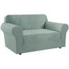 imageHVERSAILTEX Wing Chair Slipcover Chair Covers for Wingback Chairs Wingback Chair Covers Slipcovers 1 Piece Stretch Sofa Cover Furniture Protector Soft Spandex Jacquard Checked Pattern TaupeSage