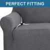 imageHVERSAILTEX Wing Chair Slipcover Chair Covers for Wingback Chairs Wingback Chair Covers Slipcovers 1 Piece Stretch Sofa Cover Furniture Protector Soft Spandex Jacquard Checked Pattern TaupeNeutral Gray