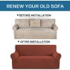 imageHVERSAILTEX Wing Chair Slipcover Chair Covers for Wingback Chairs Wingback Chair Covers Slipcovers 1 Piece Stretch Sofa Cover Furniture Protector Soft Spandex Jacquard Checked Pattern TaupeRust