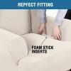 imageHVERSAILTEX Wing Chair Slipcover Chair Covers for Wingback Chairs Wingback Chair Covers Slipcovers 1 Piece Stretch Sofa Cover Furniture Protector Soft Spandex Jacquard Checked Pattern TaupeIvory