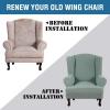 imageHVERSAILTEX Wing Chair Slipcover Chair Covers for Wingback Chairs Wingback Chair Covers Slipcovers 1 Piece Stretch Sofa Cover Furniture Protector Soft Spandex Jacquard Checked Pattern TaupeSage