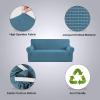 imageHVERSAILTEX Wing Chair Slipcover Chair Covers for Wingback Chairs Wingback Chair Covers Slipcovers 1 Piece Stretch Sofa Cover Furniture Protector Soft Spandex Jacquard Checked Pattern TaupeDusty Blue