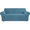 imageHVERSAILTEX Wing Chair Slipcover Chair Covers for Wingback Chairs Wingback Chair Covers Slipcovers 1 Piece Stretch Sofa Cover Furniture Protector Soft Spandex Jacquard Checked Pattern ChocolateStorm Blue