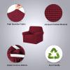 imageHVERSAILTEX Wing Chair Slipcover Chair Covers for Wingback Chairs Wingback Chair Covers Slipcovers 1 Piece Stretch Sofa Cover Furniture Protector Soft Spandex Jacquard Checked Pattern ChocolateWineBurgundy