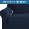 imageHVERSAILTEX Wing Chair Slipcover Chair Covers for Wingback Chairs Wingback Chair Covers Slipcovers 1 Piece Stretch Sofa Cover Furniture Protector Soft Spandex Jacquard Checked Pattern TaupeNavy