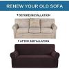 imageHVERSAILTEX Wing Chair Slipcover Chair Covers for Wingback Chairs Wingback Chair Covers Slipcovers 1 Piece Stretch Sofa Cover Furniture Protector Soft Spandex Jacquard Checked Pattern ChocolateChocolate