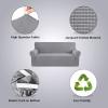 imageHVERSAILTEX Wing Chair Slipcover Chair Covers for Wingback Chairs Wingback Chair Covers Slipcovers 1 Piece Stretch Sofa Cover Furniture Protector Soft Spandex Jacquard Checked Pattern TaupeDove
