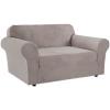 imageHVERSAILTEX Wing Chair Slipcover Chair Covers for Wingback Chairs Wingback Chair Covers Slipcovers 1 Piece Stretch Sofa Cover Furniture Protector Soft Spandex Jacquard Checked Pattern ChocolateTaupe