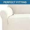 imageHVERSAILTEX Wing Chair Slipcover Chair Covers for Wingback Chairs Wingback Chair Covers Slipcovers 1 Piece Stretch Sofa Cover Furniture Protector Soft Spandex Jacquard Checked Pattern TaupeIvory