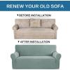 imageHVERSAILTEX Wing Chair Slipcover Chair Covers for Wingback Chairs Wingback Chair Covers Slipcovers 1 Piece Stretch Sofa Cover Furniture Protector Soft Spandex Jacquard Checked Pattern TaupeSage