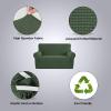 imageHVERSAILTEX Wing Chair Slipcover Chair Covers for Wingback Chairs Wingback Chair Covers Slipcovers 1 Piece Stretch Sofa Cover Furniture Protector Soft Spandex Jacquard Checked Pattern ChocolateBronze Green