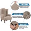 imageHVERSAILTEX Wing Chair Slipcover Chair Covers for Wingback Chairs Wingback Chair Covers Slipcovers 1 Piece Stretch Sofa Cover Furniture Protector Soft Spandex Jacquard Checked Pattern TaupeSand