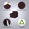 imageHVERSAILTEX Wing Chair Slipcover Chair Covers for Wingback Chairs Wingback Chair Covers Slipcovers 1 Piece Stretch Sofa Cover Furniture Protector Soft Spandex Jacquard Checked Pattern TaupeChocolate