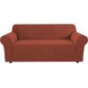 imageHVERSAILTEX Wing Chair Slipcover Chair Covers for Wingback Chairs Wingback Chair Covers Slipcovers 1 Piece Stretch Sofa Cover Furniture Protector Soft Spandex Jacquard Checked Pattern TaupeRust