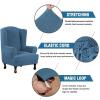 imageHVERSAILTEX Wing Chair Slipcover Chair Covers for Wingback Chairs Wingback Chair Covers Slipcovers 1 Piece Stretch Sofa Cover Furniture Protector Soft Spandex Jacquard Checked Pattern TaupeDusty Blue