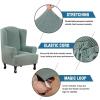 imageHVERSAILTEX Wing Chair Slipcover Chair Covers for Wingback Chairs Wingback Chair Covers Slipcovers 1 Piece Stretch Sofa Cover Furniture Protector Soft Spandex Jacquard Checked Pattern TaupeSage
