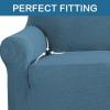 imageHVERSAILTEX Wing Chair Slipcover Chair Covers for Wingback Chairs Wingback Chair Covers Slipcovers 1 Piece Stretch Sofa Cover Furniture Protector Soft Spandex Jacquard Checked Pattern TaupeDusty Blue