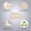 imageHVERSAILTEX Wing Chair Slipcover Chair Covers for Wingback Chairs Wingback Chair Covers Slipcovers 1 Piece Stretch Sofa Cover Furniture Protector Soft Spandex Jacquard Checked Pattern TaupeNatural