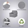 imageHVERSAILTEX Wing Chair Slipcover Chair Covers for Wingback Chairs Wingback Chair Covers Slipcovers 1 Piece Stretch Sofa Cover Furniture Protector Soft Spandex Jacquard Checked Pattern TaupeDove
