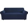 imageHVERSAILTEX Wing Chair Slipcover Chair Covers for Wingback Chairs Wingback Chair Covers Slipcovers 1 Piece Stretch Sofa Cover Furniture Protector Soft Spandex Jacquard Checked Pattern TaupeNavy