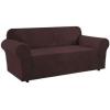 imageHVERSAILTEX Wing Chair Slipcover Chair Covers for Wingback Chairs Wingback Chair Covers Slipcovers 1 Piece Stretch Sofa Cover Furniture Protector Soft Spandex Jacquard Checked Pattern TaupeChocolate