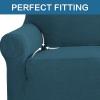 imageHVERSAILTEX Wing Chair Slipcover Chair Covers for Wingback Chairs Wingback Chair Covers Slipcovers 1 Piece Stretch Sofa Cover Furniture Protector Soft Spandex Jacquard Checked Pattern TaupeDeep Teal
