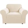 imageHVERSAILTEX Wing Chair Slipcover Chair Covers for Wingback Chairs Wingback Chair Covers Slipcovers 1 Piece Stretch Sofa Cover Furniture Protector Soft Spandex Jacquard Checked Pattern TaupeNatural