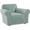 imageHVERSAILTEX Wing Chair Slipcover Chair Covers for Wingback Chairs Wingback Chair Covers Slipcovers 1 Piece Stretch Sofa Cover Furniture Protector Soft Spandex Jacquard Checked Pattern TaupeSage