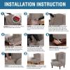 imageHVERSAILTEX Wing Chair Slipcover Chair Covers for Wingback Chairs Wingback Chair Covers Slipcovers 1 Piece Stretch Sofa Cover Furniture Protector Soft Spandex Jacquard Checked Pattern ChocolateTaupe