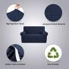 imageHVERSAILTEX Wing Chair Slipcover Chair Covers for Wingback Chairs Wingback Chair Covers Slipcovers 1 Piece Stretch Sofa Cover Furniture Protector Soft Spandex Jacquard Checked Pattern TaupeNavy