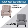 imageHVERSAILTEX Wing Chair Slipcover Chair Covers for Wingback Chairs Wingback Chair Covers Slipcovers 1 Piece Stretch Sofa Cover Furniture Protector Soft Spandex Jacquard Checked Pattern TaupeDove