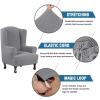 imageHVERSAILTEX Wing Chair Slipcover Chair Covers for Wingback Chairs Wingback Chair Covers Slipcovers 1 Piece Stretch Sofa Cover Furniture Protector Soft Spandex Jacquard Checked Pattern TaupeDove