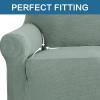 imageHVERSAILTEX Wing Chair Slipcover Chair Covers for Wingback Chairs Wingback Chair Covers Slipcovers 1 Piece Stretch Sofa Cover Furniture Protector Soft Spandex Jacquard Checked Pattern TaupeSage