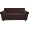 imageHVERSAILTEX Wing Chair Slipcover Chair Covers for Wingback Chairs Wingback Chair Covers Slipcovers 1 Piece Stretch Sofa Cover Furniture Protector Soft Spandex Jacquard Checked Pattern TaupeChocolate