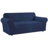imageHVERSAILTEX Wing Chair Slipcover Chair Covers for Wingback Chairs Wingback Chair Covers Slipcovers 1 Piece Stretch Sofa Cover Furniture Protector Soft Spandex Jacquard Checked Pattern TaupeNavy