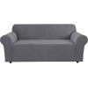 imageHVERSAILTEX Wing Chair Slipcover Chair Covers for Wingback Chairs Wingback Chair Covers Slipcovers 1 Piece Stretch Sofa Cover Furniture Protector Soft Spandex Jacquard Checked Pattern TaupeNeutral Gray