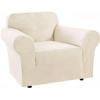 imageHVERSAILTEX Wing Chair Slipcover Chair Covers for Wingback Chairs Wingback Chair Covers Slipcovers 1 Piece Stretch Sofa Cover Furniture Protector Soft Spandex Jacquard Checked Pattern TaupeNatural