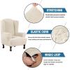 imageHVERSAILTEX Wing Chair Slipcover Chair Covers for Wingback Chairs Wingback Chair Covers Slipcovers 1 Piece Stretch Sofa Cover Furniture Protector Soft Spandex Jacquard Checked Pattern TaupeNatural