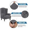 imageHVERSAILTEX Wing Chair Slipcover Chair Covers for Wingback Chairs Wingback Chair Covers Slipcovers 1 Piece Stretch Sofa Cover Furniture Protector Soft Spandex Jacquard Checked Pattern TaupeNeutral Gray