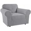 imageHVERSAILTEX Wing Chair Slipcover Chair Covers for Wingback Chairs Wingback Chair Covers Slipcovers 1 Piece Stretch Sofa Cover Furniture Protector Soft Spandex Jacquard Checked Pattern TaupeDove